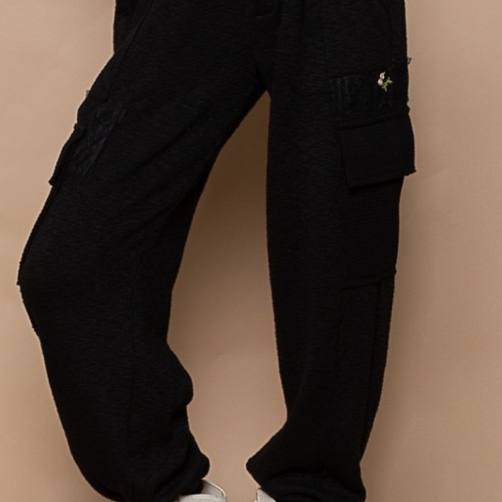 POL Black Cargo Jogger Pants